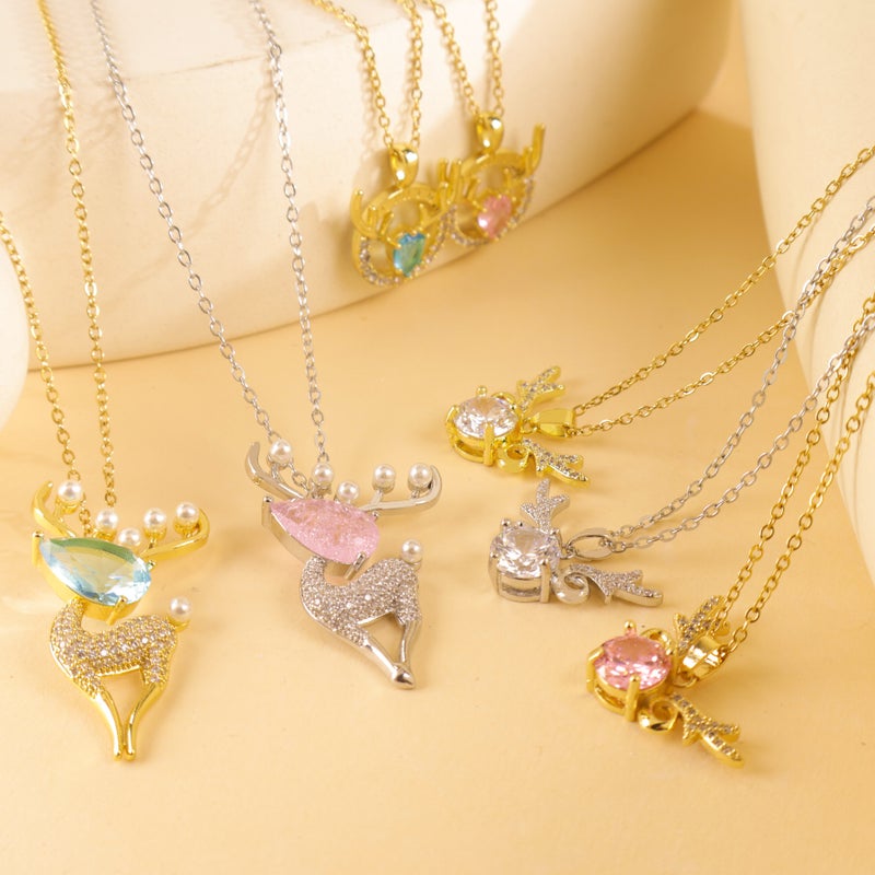 One Deer Necklace You New Deer Antler Titanium Steel Necklace Niche All-Match Fashion Accessories Simple Light Luxury Exquisite Necklace - Image 2